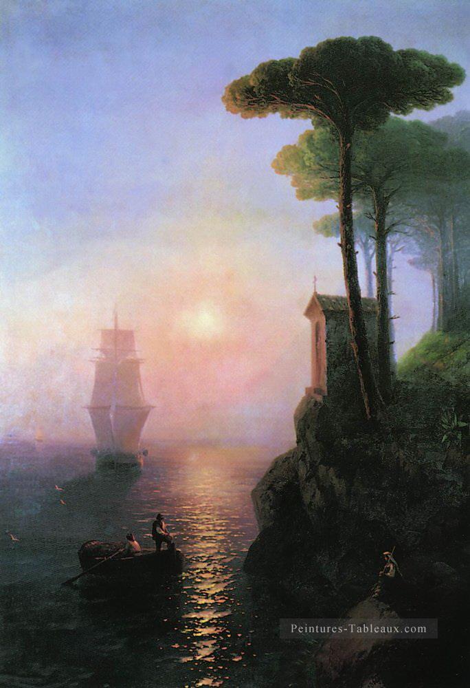 Ivan Aivazovsky brumeux matin en italie Paysage marin Peintures à l'huile